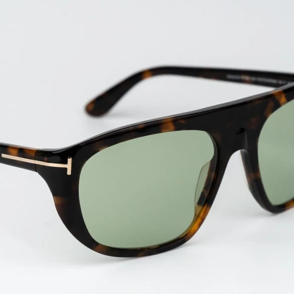 Tom Ford EDWARD-02 Men Sunglasses Havana Green Photochromic Aviator FT1002/S 52N